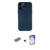 MARSİLYAN™- iPhone 13 Pro Max Kılıf Yadigar Yansıma Serisi - Siyah Bilvis 5in1 3D Magic Cam Ekran Koruyucu + Sarı Renkli Kamera Lens Koruma Cam