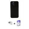 MARSİLYAN™- iPhone 13 Pro Max Kılıf Yadigar Yansıma Serisi - Siyah Bilvis 5in1 3D Magic Cam Ekran Koruyucu + Pers Alüminyum Kamera Lens - SABE