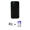 MARSİLYAN™- iPhone 13 Pro Max Kılıf Yadigar Yansıma Serisi - Siyah Bilvis 5in1 3D Magic Cam Ekran Koruyucu + Rainbow Kamera Lens Koruma Cam - MI