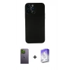 MARSİLYAN™- iPhone 13 Pro Max Kılıf Yadigar Yansıma Serisi - Siyah Bilvis 5in1 3D Magic Cam Ekran Koruyucu + Neon Fosforlu Kamera Lens - YL