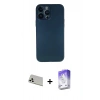 MARSİLYAN™- iPhone 13 Pro Max Kılıf Yadigar Yansıma Serisi - Siyah Bilvis 5in1 3D Magic Cam Ekran Koruyucu + Rainbow Kamera Lens Koruma Cam - BZ