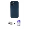 MARSİLYAN™- iPhone 13 Pro Max Kılıf Yadigar Yansıma Serisi - Siyah Bilvis 5in1 3D Magic Cam Ekran Koruyucu + Rainbow Kamera Lens Koruma Cam - MR