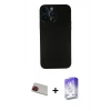 MARSİLYAN™- iPhone 13 Pro Max Kılıf Yadigar Yansıma Serisi - Siyah Bilvis 5in1 3D Magic Cam Ekran Koruyucu + Rainbow Kamera Lens Koruma Cam - KI