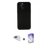 MARSİLYAN™- iPhone 13 Pro Max Kılıf Yadigar Yansıma Serisi - Siyah Bilvis 5in1 3D Magic Cam Ekran Koruyucu + Pers Alüminyum Kamera Lens - GI