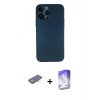 MARSİLYAN™- iPhone 13 Pro Max Kılıf Yadigar Yansıma Serisi - Siyah Bilvis 5in1 3D Magic Cam Ekran Koruyucu + Renkli Kamera Lens Koruma Cam - TU