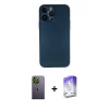 MARSİLYAN™- iPhone 13 Pro Max Kılıf Yadigar Yansıma Serisi - Siyah Bilvis 5in1 3D Magic Cam Ekran Koruyucu + Neon Fosforlu Kamera Lens - YL