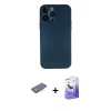 MARSİLYAN™- iPhone 13 Pro Max Kılıf Yadigar Yansıma Serisi - Siyah Bilvis 5in1 5D Magic Hayalet Cam Ekran Koruyucu + Renkli Kamera Lens Koruma Cam - PE