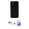 MARSİLYAN™- iPhone 13 Pro Max Kılıf Yadigar Yansıma Serisi - Siyah Bilvis 5in1 5D Magic Hayalet Cam Ekran Koruyucu + Pers Alüminyum Kamera Lens - GI