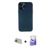 MARSİLYAN™- iPhone 13 Pro Max Kılıf Yadigar Yansıma Serisi - Siyah Bilvis 5in1 5D Magic Hayalet Cam Ekran Koruyucu + Rainbow Kamera Lens Koruma Cam - MR