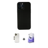 MARSİLYAN™- iPhone 13 Pro Max Kılıf Yadigar Yansıma Serisi - Siyah Bilvis 5in1 5D Magic Hayalet Cam Ekran Koruyucu + Shine Kamera Lens - GD