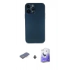 MARSİLYAN™- iPhone 13 Pro Max Kılıf Yadigar Yansıma Serisi - Siyah Bilvis 5in1 5D Magic Hayalet Cam Ekran Koruyucu + Renkli Kamera Lens Koruma Cam - MI