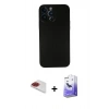 MARSİLYAN™- iPhone 13 Pro Max Kılıf Yadigar Yansıma Serisi - Siyah Bilvis 5in1 5D Magic Hayalet Cam Ekran Koruyucu + Pers Alüminyum Kamera Lens - KI