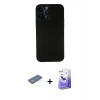 MARSİLYAN™- iPhone 13 Pro Max Kılıf Yadigar Yansıma Serisi - Siyah Bilvis 5in1 5D Magic Hayalet Cam Ekran Koruyucu + Renkli Kamera Lens Koruma Cam - YL