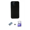 MARSİLYAN™- iPhone 13 Pro Max Kılıf Yadigar Yansıma Serisi - Siyah Bilvis 5in1 5D Magic Hayalet Cam Ekran Koruyucu + Shine Kamera Lens Koruma Cam - GI