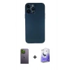 MARSİLYAN™- iPhone 13 Pro Max Kılıf Yadigar Yansıma Serisi - Siyah Bilvis 5in1 5D Magic Hayalet Cam Ekran Koruyucu + Neon Fosforlu Kamera Lens - YL