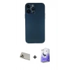 MARSİLYAN™- iPhone 13 Pro Max Kılıf Yadigar Yansıma Serisi - Siyah Bilvis 5in1 5D Magic Hayalet Cam Ekran Koruyucu + Rainbow Kamera Lens Koruma Cam - REGD