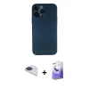 MARSİLYAN™- iPhone 13 Pro Max Kılıf Yadigar Yansıma Serisi - Siyah Bilvis 5in1 5D Magic Hayalet Cam Ekran Koruyucu + Pers Alüminyum Kamera Lens - LT