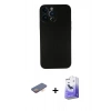 MARSİLYAN™- iPhone 13 Pro Max Kılıf Yadigar Yansıma Serisi - Siyah Bilvis 5in1 5D Magic Hayalet Cam Ekran Koruyucu + Renkli Kamera Lens Koruma Cam - TU
