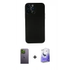 MARSİLYAN™- iPhone 13 Pro Max Kılıf Yadigar Yansıma Serisi - Siyah Bilvis 5in1 5D Magic Hayalet Cam Ekran Koruyucu + Neon Fosforlu Kamera Lens - YL