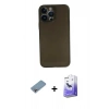 MARSİLYAN™- iPhone 13 Pro Max Kılıf Yadigar Yansıma Serisi - Siyah Bilvis 5in1 5D Magic Hayalet Cam Ekran Koruyucu + Shine Kamera Lens Koruma Cam - GI
