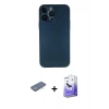 MARSİLYAN™- iPhone 13 Pro Max Kılıf Yadigar Yansıma Serisi - Siyah Bilvis 5in1 5D Magic Hayalet Cam Ekran Koruyucu + Renkli Kamera Lens Koruma Cam - YL