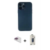 MARSİLYAN™- iPhone 13 Pro Max Kılıf Yadigar Yansıma Serisi - Siyah Bilvis Hayalet Cam Ekran Koruyucu + Pers Alüminyum Kamera Lens - GI