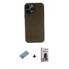 MARSİLYAN™- iPhone 13 Pro Max Kılıf Yadigar Yansıma Serisi - Siyah Bilvis Hayalet Cam Ekran Koruyucu + Shine Kamera Lens Koruma Cam - GI