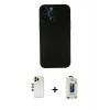 MARSİLYAN™- iPhone 13 Pro Max Kılıf Yadigar Yansıma Serisi - Siyah Bilvis Hayalet Cam Ekran Koruyucu + Shine Kamera Lens - GD