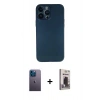 MARSİLYAN™- iPhone 13 Pro Max Kılıf Yadigar Yansıma Serisi - Siyah Bilvis Hayalet Cam Ekran Koruyucu + Neon Fosforlu Kamera Lens - MI