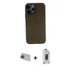 MARSİLYAN™- iPhone 13 Pro Max Kılıf Yadigar Yansıma Serisi - Siyah Bilvis Hayalet Cam Ekran Koruyucu + Rainbow Kamera Lens Koruma Cam - MI