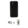 MARSİLYAN™- iPhone 13 Pro Max Kılıf Yadigar Yansıma Serisi - Siyah Bilvis Hayalet Cam Ekran Koruyucu + Rainbow Kamera Lens Koruma Cam - MI