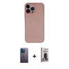 MARSİLYAN™- iPhone 13 Pro Max Kılıf Yadigar Yansıma Serisi - Siyah Bilvis Hayalet Cam Ekran Koruyucu + Neon Fosforlu Kamera Lens - MI