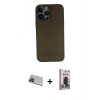 MARSİLYAN™- iPhone 13 Pro Max Kılıf Yadigar Yansıma Serisi - Siyah Bilvis Hayalet Cam Ekran Koruyucu + Rainbow Kamera Lens Koruma Cam - MI
