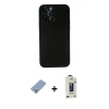 MARSİLYAN™- iPhone 13 Pro Max Kılıf Yadigar Yansıma Serisi - Siyah Bilvis Hayalet Cam Ekran Koruyucu + Metal Kamera Lens Koruma Cam - KUYL