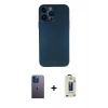 MARSİLYAN™- iPhone 13 Pro Max Kılıf Yadigar Yansıma Serisi - Siyah Bilvis Hayalet Cam Ekran Koruyucu + Neon Fosforlu Kamera Lens - MI