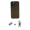 MARSİLYAN™- iPhone 13 Pro Max Kılıf Yadigar Yansıma Serisi - Siyah Bilvis Hayalet Cam Ekran Koruyucu + Shine Kamera Lens Koruma Cam - PE