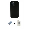 MARSİLYAN™- iPhone 13 Pro Max Kılıf Yadigar Yansıma Serisi - Siyah Bilvis Hayalet Cam Ekran Koruyucu + Shine Kamera Lens Koruma Cam - PE