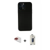 MARSİLYAN™- iPhone 13 Pro Max Kılıf Yadigar Yansıma Serisi - Siyah Bilvis Hayalet Cam Ekran Koruyucu + Pers Alüminyum Kamera Lens - KI