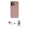 MARSİLYAN™- iPhone 13 Pro Max Kılıf Yadigar Yansıma Serisi - Siyah Bilvis Hayalet Cam Ekran Koruyucu + Pers Alüminyum Kamera Lens - KI