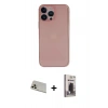 MARSİLYAN™- iPhone 13 Pro Max Kılıf Yadigar Yansıma Serisi - Siyah Bilvis Hayalet Cam Ekran Koruyucu + Rainbow Kamera Lens Koruma Cam - REGD