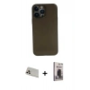 MARSİLYAN™- iPhone 13 Pro Max Kılıf Yadigar Yansıma Serisi - Siyah Bilvis Hayalet Cam Ekran Koruyucu + Rainbow Kamera Lens Koruma Cam - REGD