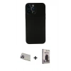 MARSİLYAN™- iPhone 13 Pro Max Kılıf Yadigar Yansıma Serisi - Siyah Bilvis Hayalet Cam Ekran Koruyucu + Rainbow Kamera Lens Koruma Cam - MR
