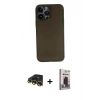 MARSİLYAN™- iPhone 13 Pro Max Kılıf Yadigar Yansıma Serisi - Siyah Bilvis Hayalet Cam Ekran Koruyucu + Raze Metal Kamera Lens - GD