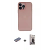 MARSİLYAN™- iPhone 13 Pro Max Kılıf Yadigar Yansıma Serisi - Siyah Bilvis Hayalet Cam Ekran Koruyucu + Renkli Kamera Lens Koruma Cam - TU
