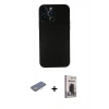 MARSİLYAN™- iPhone 13 Pro Max Kılıf Yadigar Yansıma Serisi - Siyah Bilvis Hayalet Cam Ekran Koruyucu + Renkli Kamera Lens Koruma Cam - SI