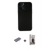 MARSİLYAN™- iPhone 13 Pro Max Kılıf Yadigar Yansıma Serisi - Siyah Bilvis Hayalet Cam Ekran Koruyucu + Renkli Kamera Lens Koruma Cam - TU