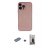 MARSİLYAN™- iPhone 13 Pro Max Kılıf Yadigar Yansıma Serisi - Siyah Bilvis Hayalet Cam Ekran Koruyucu + Renkli Kamera Lens Koruma Cam - MI