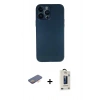 MARSİLYAN™- iPhone 13 Pro Max Kılıf Yadigar Yansıma Serisi - Siyah Bilvis Hayalet Cam Ekran Koruyucu + Renkli Kamera Lens Koruma Cam - TU