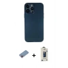 MARSİLYAN™- iPhone 13 Pro Max Kılıf Yadigar Yansıma Serisi - Siyah Bilvis Hayalet Cam Ekran Koruyucu + Shine Kamera Lens Koruma Cam - PE