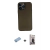 MARSİLYAN™- iPhone 13 Pro Max Kılıf Yadigar Yansıma Serisi - Siyah Bilvis Hayalet Cam Ekran Koruyucu + Shine Kamera Lens Koruma Cam - MI